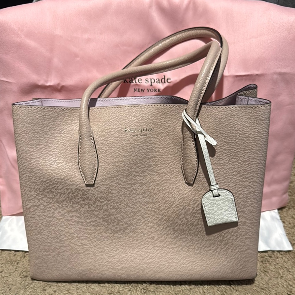 kate spade light pink Leather Tote Bag